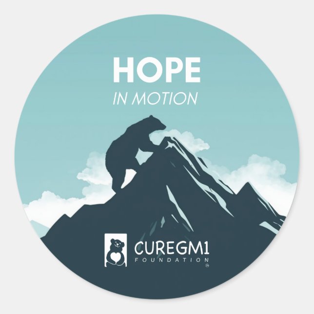 Sticker Rond Hope in Motion for GM1 Gangliosidosis (Devant)