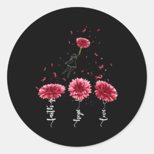 Sticker Rond Hope Love Bourgogne Sunflower Cerveau Aneurysme Aw