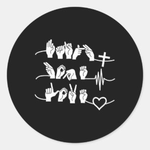 Sticker Rond Hope Love - Religion chrétienne Heartbeat Cross He