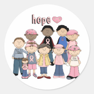 Sticker Rond Hope Pink Ribbon