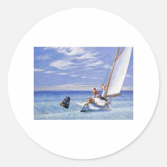 Sticker Rond Hôpital de houle terrestre - Edward Hopper (Devant)