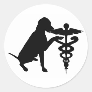 STICKER ROND HÔPITAL DE THÉRAPIE DE CHIEN