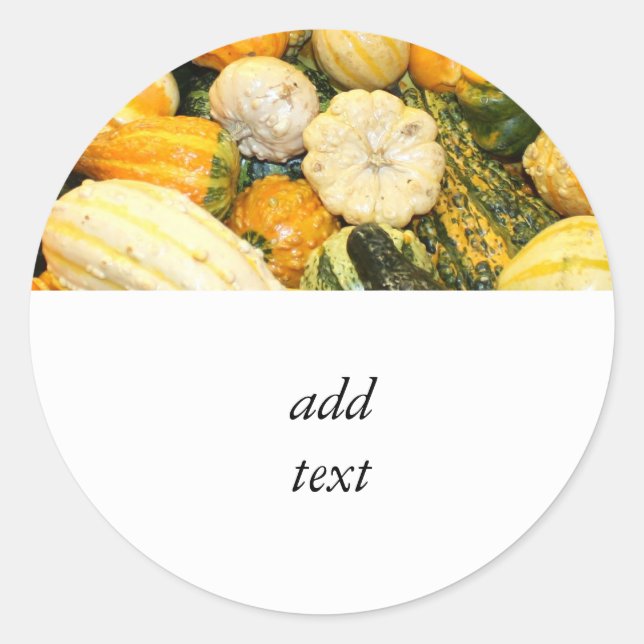Sticker Rond Horaires d'automne et mini-Citrouilles (Devant)