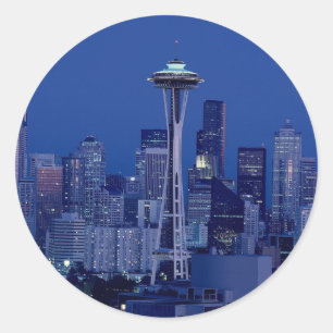 Sticker Rond Horizon de Seattle
