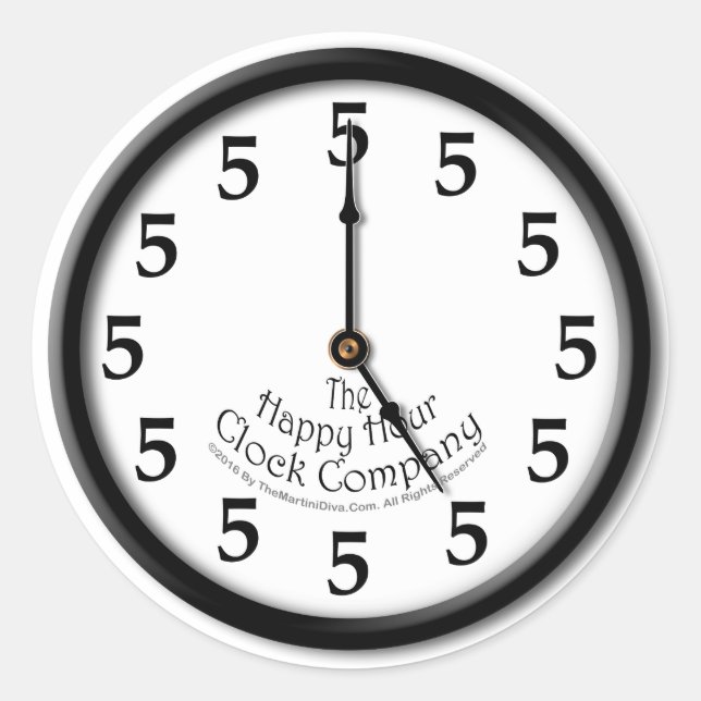 STICKER ROND HORLOGE À CINQ HEURES (Devant)