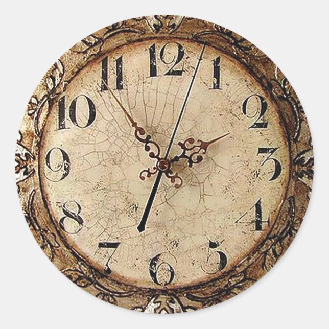 Sticker Rond Horloge antique (Devant)