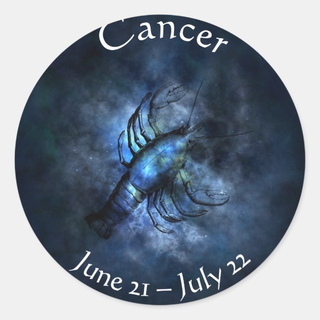Sticker Rond Horoscope Cancer Astrologie Kodiac Stick Crabe (Devant)