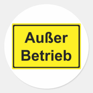 Sticker Rond « Hors de service » (allemands « révéler s