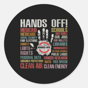 Sticker Rond Hors Mains Vêtement de protestation Supprimer Reve