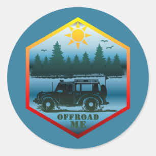 Sticker Rond HORS ROUTE MOI Wilderness Blue