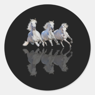 Sticker Rond Horse Belle moisissure miroir en galopant cheval r