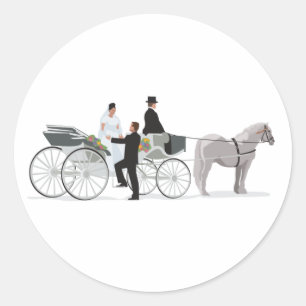 Sticker Rond Horse Et Transport Mariage Arrivée