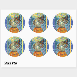 STICKER ROND HORSEMAN OWL SANS TÊTE, OISEAU COUCHANT