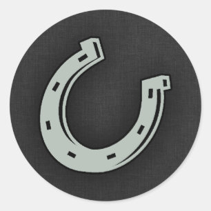 Sticker Rond Horseshoe gris cendré
