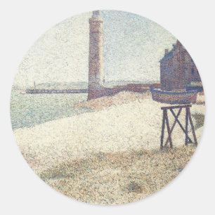 Sticker Rond Hospice et phare, Honfleur de Georges Seurat