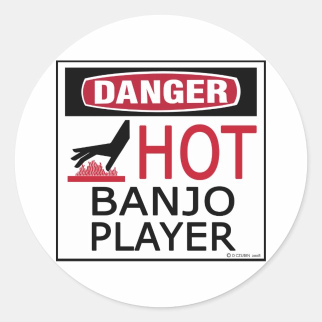 Sticker Rond Hot Banjo Player (Devant)