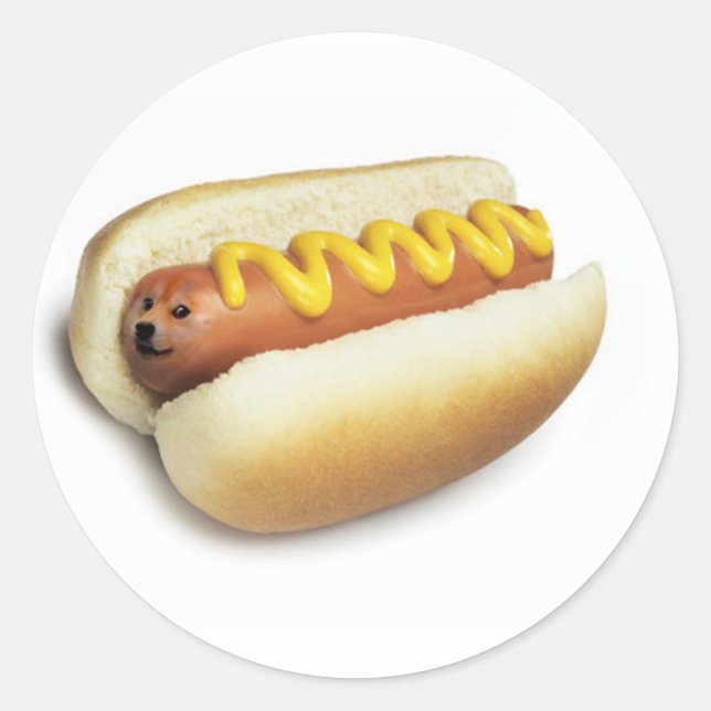 Sticker Rond Hot Doge Meme (Devant)