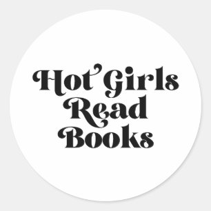 Sticker Rond Hot Girls Lire des livres