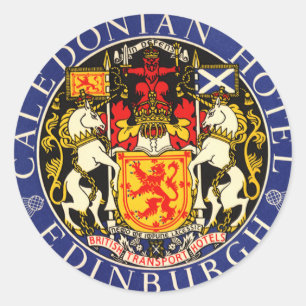 Sticker Rond Hôtel Caledonian Voyage Vintage Édimbourg Écosse