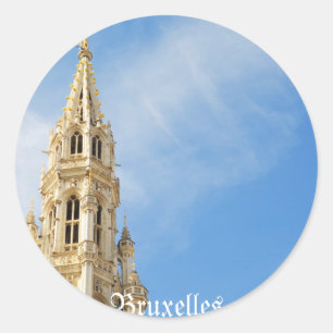 Sticker Rond Hôtel de ville médiéval à Bruxelles