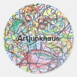 Sticker Rond Hôtel Ghost Abstrait Jeff Hankamer Artjunkhaus Art