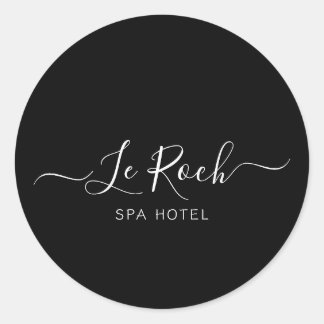 Sticker Rond Hôtel Spa Black
