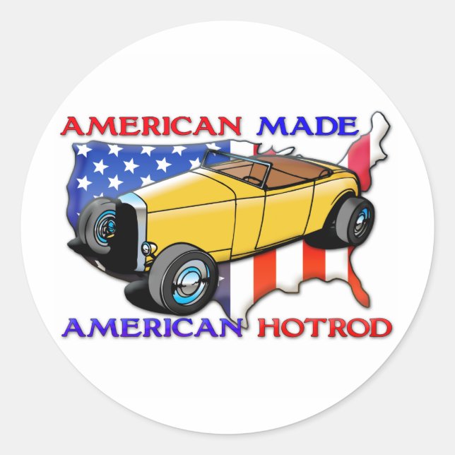 Sticker Rond Hotrod américain (Devant)