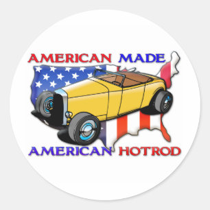 Sticker Rond Hotrod américain