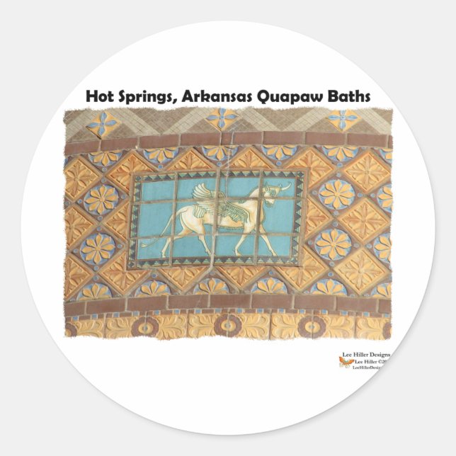 Sticker Rond HotSprings, AR Quapaw Dome Tiles II Dons Vêtements (Devant)