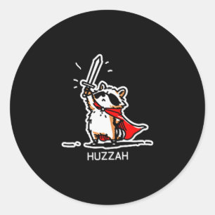 Sticker Rond Hourra Raton Chevalier Citation de Mème d'Épée Drô