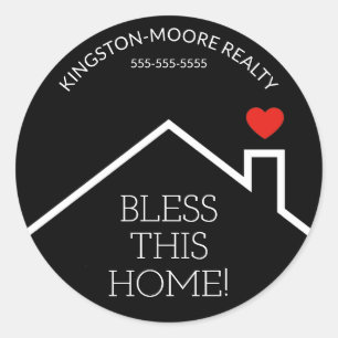 Sticker Rond House Heart Custom Realtor Business