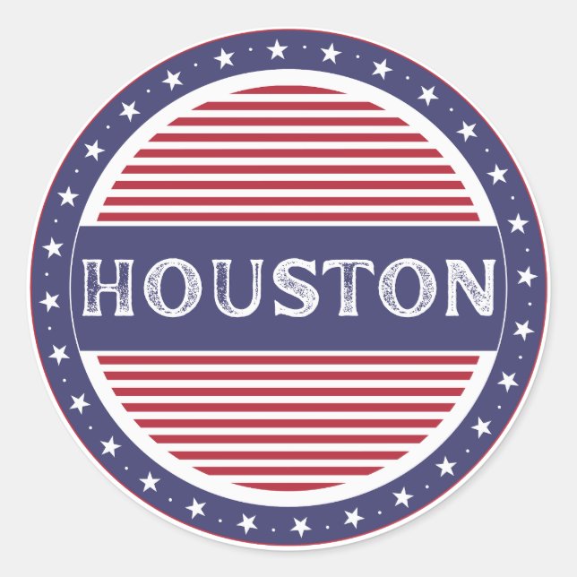 Sticker Rond Houston City Pride Emblem – American Identity (Devant)
