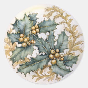 Sticker Rond Houx avec ornements dorés