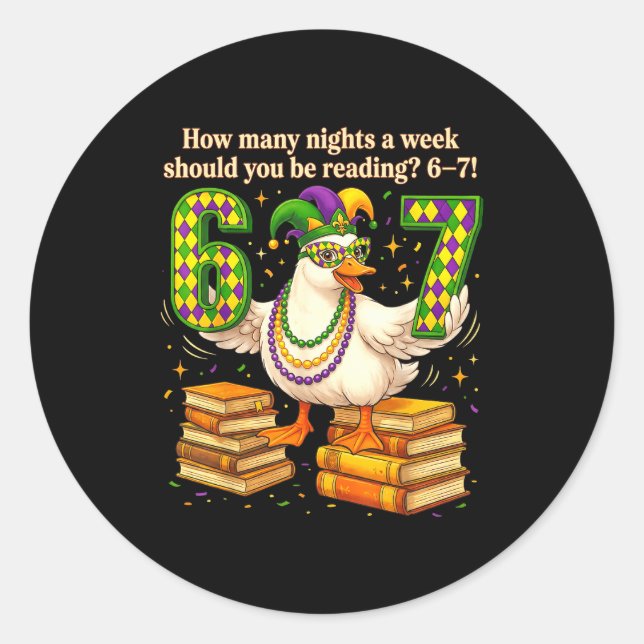 Sticker Rond How Many Night A Week Should You Be Reading 67 Tea (Devant)