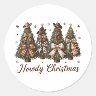 Sticker Rond Howley Noël Occidental Noël Arbre Leopard Bow