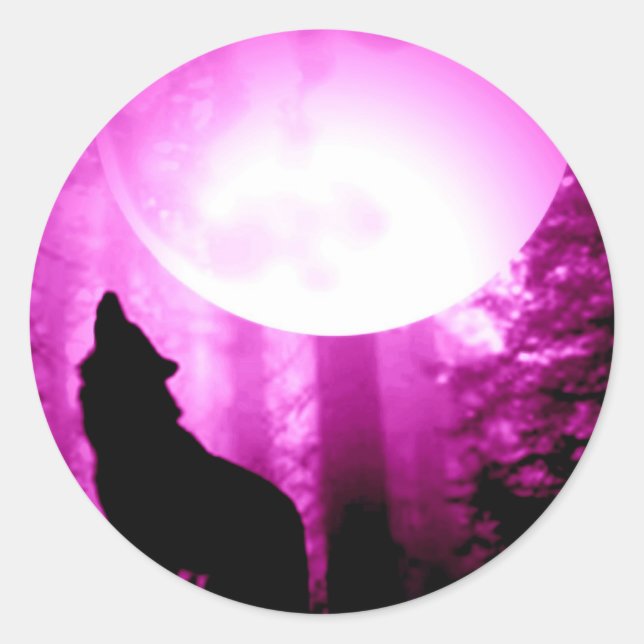 Sticker Rond Howling Wolf (Devant)