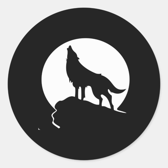 Sticker Rond Howling Wolf (Devant)