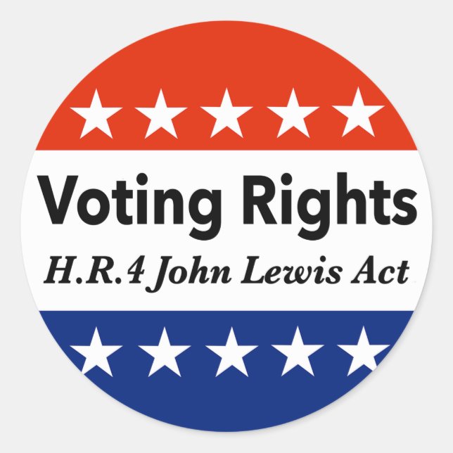 Sticker Rond HR4 John Lewis Loi sur les droits de vote (Devant)