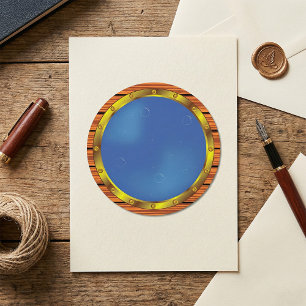 Sticker Rond Hublot de navire nautique avec eau bleue