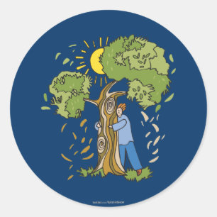Sticker Rond Hugger d'arbre