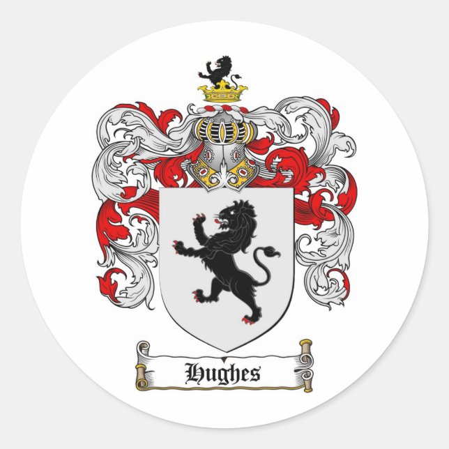 STICKER ROND HUGHES FAMILLE CREST - HUGHES COAT D'ARMES (Devant)