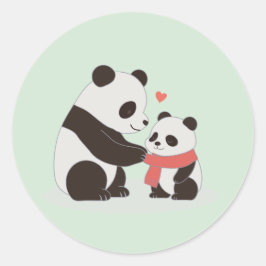 Sticker Rond Hugs Chauds, Panda Love