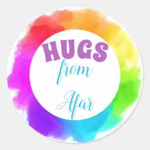 STICKER ROND HUGS DE LOIN