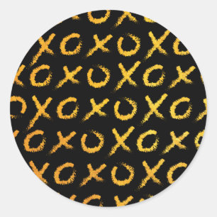 Sticker Rond Hugs & Kisses (or)