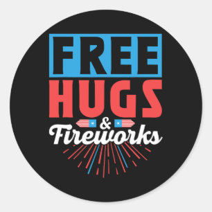 Sticker Rond Hugues Gratuites Et Fireworks 4 juillet Indépendan