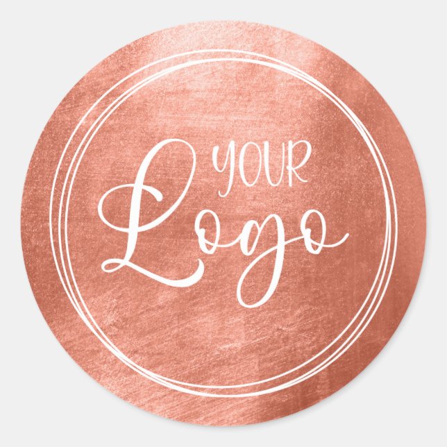 Sticker Rond Huile de cuivre rouge Faux pour votre logo (Devant)