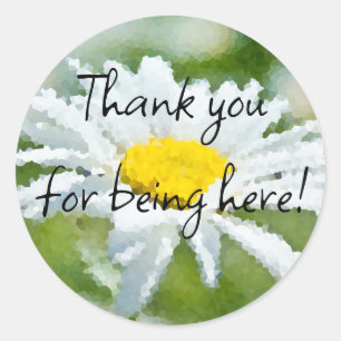 Sticker Rond Huile de fleur marguerite Chamomile effet soleil d