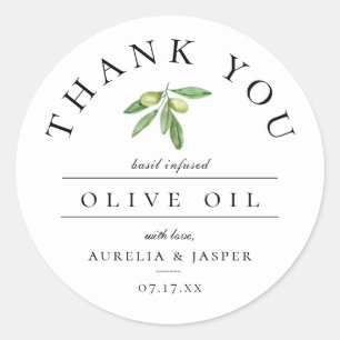 Sticker Rond Huile d'olive Merci Cadeau