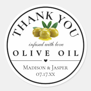 Sticker Rond Huile d'olive Merci Cadeau