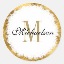 Sticker Rond Huile d'or et monogramme d'or